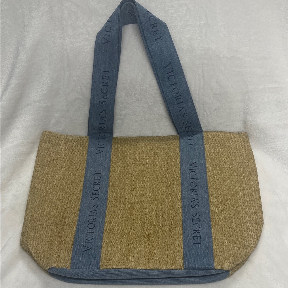 Victoria's Secret Woven and Denim Beach Tote - Picture 4 of 15